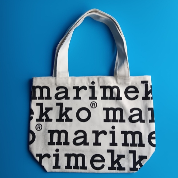 NWOT Marimekko 1 White Logo Tote Bag and 1 Red Zipper Pouch Set - Picture 4 of 7